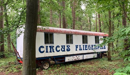 Nostalgie pur. Der alte Wagen des Circus Fliegenpilz hat die Jugendlichen sofort begeistert